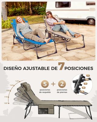 Tumbona plegable KingCamp 5 posiciones