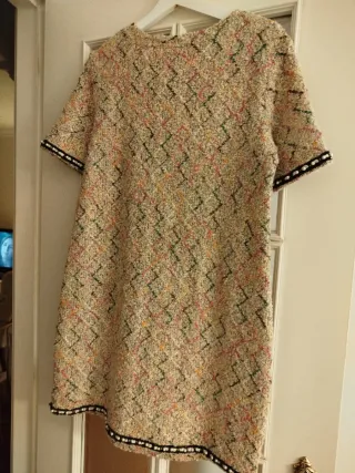 Vestido tweed perlas