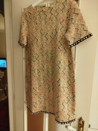 Vestido tweed perlas