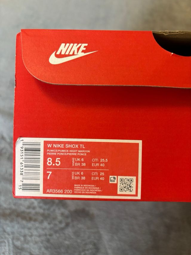 Nike Shox TL Pumice Night Maroon T 40