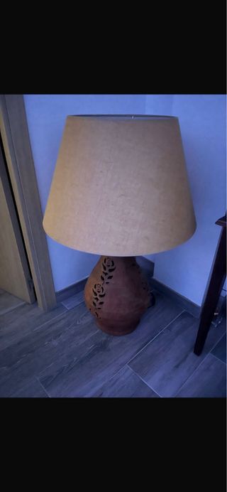 Lámparas de mesa terracota y tela