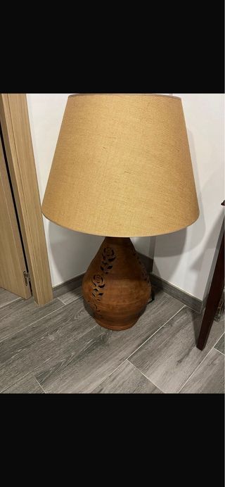 Lámparas de mesa terracota y tela