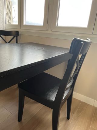 Mesa de comedor extensible de madera