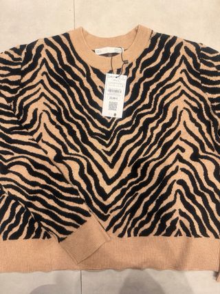 Jersey Sfera Rayas Beige y Negro Talla M