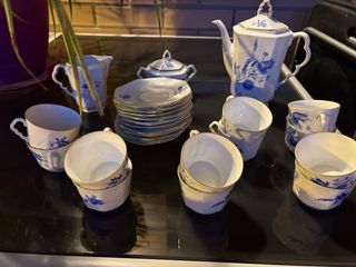 Juego de café antiguo 12 piezas porcelana