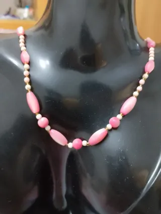 Collana madreperla rosa e oro