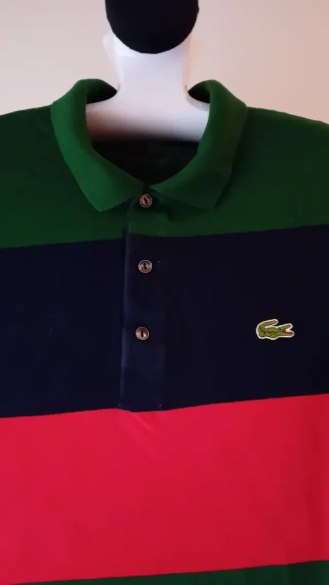 Camiseta Lacoste Rayas Multicolor Talla L