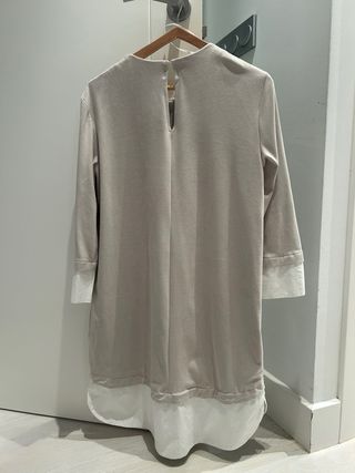 Vestido Zara beige manga larga