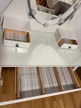 Tocador Blanco con Espejo y Luces LED incorporadas