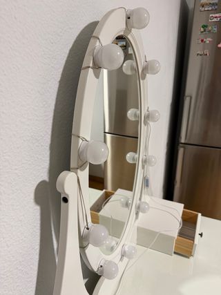 Tocador Blanco con Espejo y Luces LED incorporadas