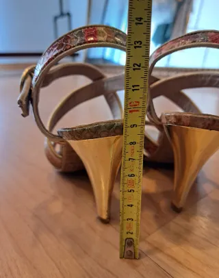 Zapatos de fiesta dorados y multicolor