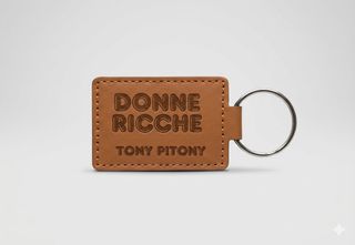 Portachiavi Tony Pitony in pelle marrone
