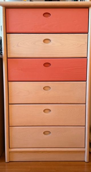 Cómoda 6 cajones madera maciza