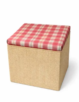 Baúl asiento mimbre y yute