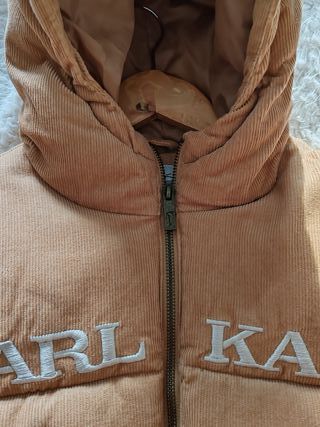 Abrigo pana beige Karl Kani, Talla S