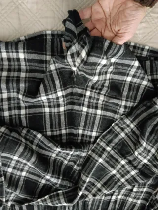 Vestido cuadros blanco y negro