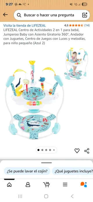 Gimnasio infantil con sonidos y juguetes