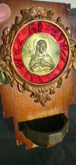 Benditera madera y latón con imagen