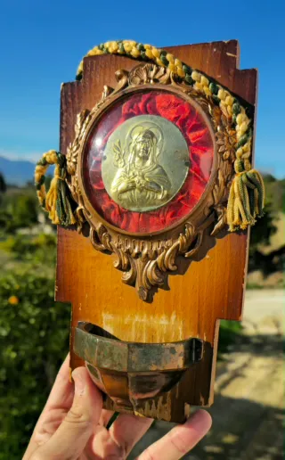 Benditera madera y latón con imagen