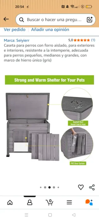 Caseta para perros nueva. Sin usar. Montada.