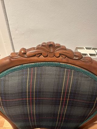 Juego de 6 Sillas de comedor de madera tapizadas