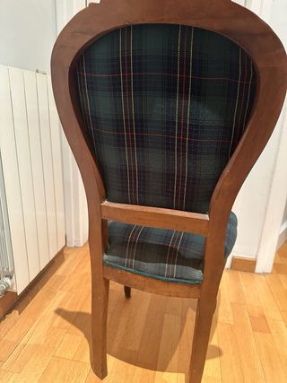 Juego de 6 Sillas de comedor de madera tapizadas