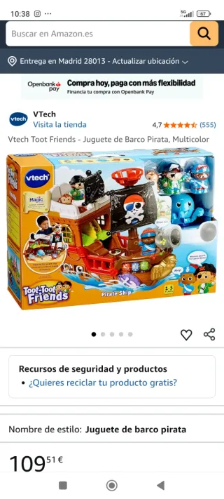 Barco Pirata Vtech Toot Toot Friends