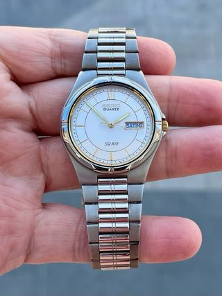 Reloj Seiko SQ 100 day-date Vintage NOS *Año 1987*