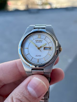 Reloj Seiko SQ 100 day-date Vintage NOS *Año 1987*