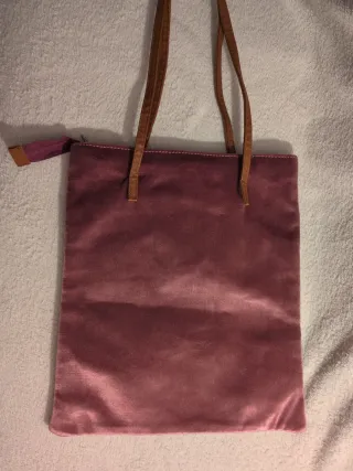 Bolso Tote Rosa Bordado Flores