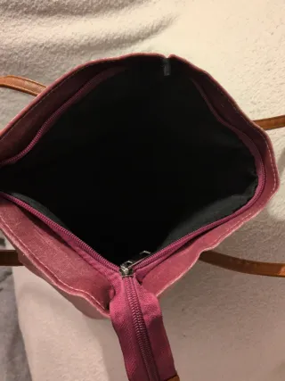 Bolso Tote Rosa Bordado Flores