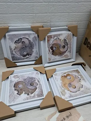 Set 4 Cuadros DekoArte Yin Yang Decoración