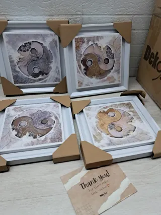 Set 4 Cuadros DekoArte Yin Yang Decoración