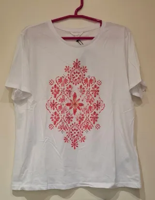 Camiseta Cortefiel Talla XL Estampado Floral