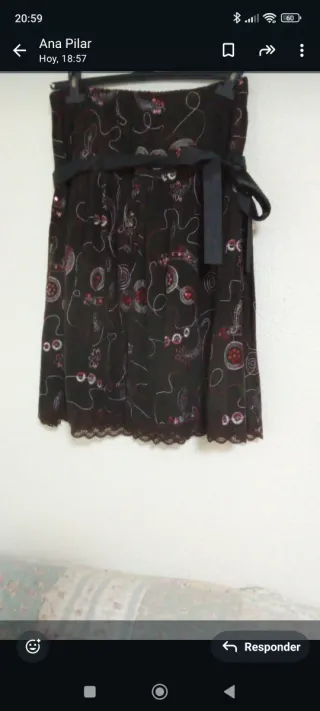 Minifalda marrón con lentejuelas. Talla L-XL