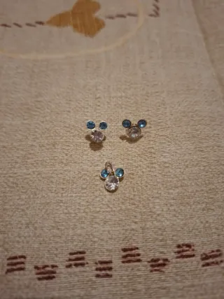Pendientes y colgante Mickey Mouse plata