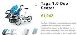 Bicicleta TAGA para gemelos o dos niños.