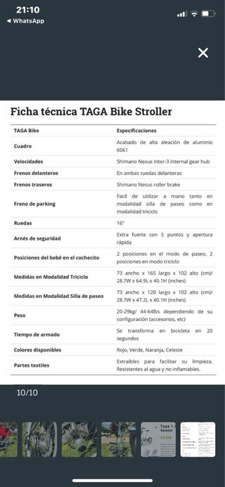 Bicicleta TAGA para gemelos o dos niños.