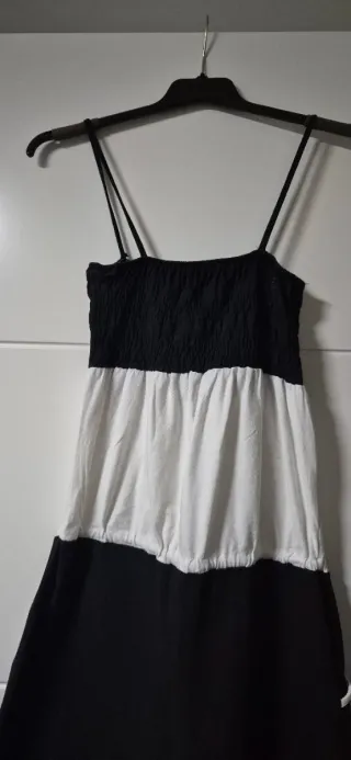 Mono corto tirantes negro y blanco Talla S