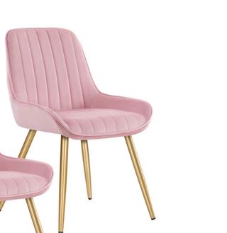 Sillas Terciopelo Rosa Patas Doradas