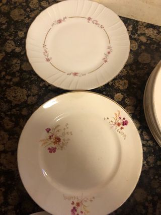 Platos de cerámica antiguos. Royal China Vigo