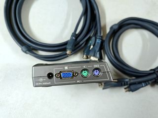 Switch KVM EMINE 2 PCs (Monitor, Teclado y Ratón)