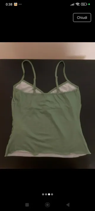 Top verde Y2K con estampado floral