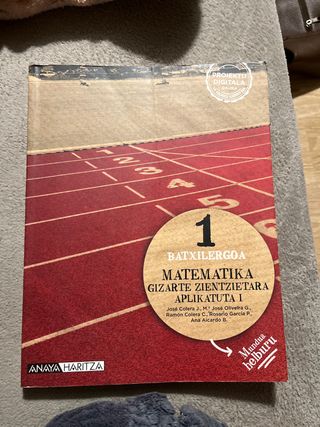 Libro Matemáticas 1 Bachillerato Euskera