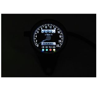 Velocímetro Moto Negro Mat Vintage Cafe Racer Brat