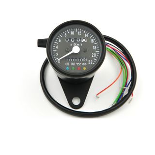 Velocímetro Moto Negro Mat Vintage Cafe Racer Brat