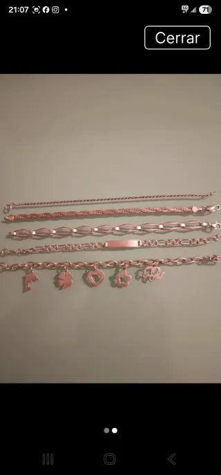 Lote 5 Pulseras Plata Ley 925 Nuevas