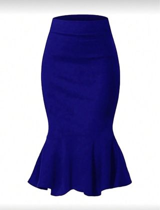 Falda sirena talle alto azul Talla S