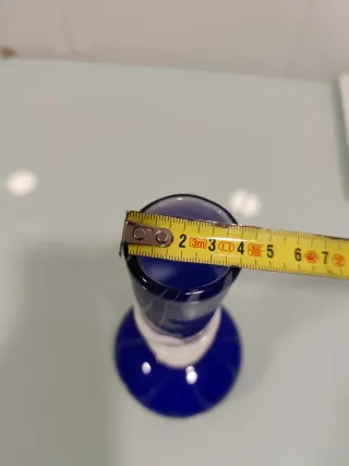 Jarrón Murano Azul y Blanco Vidrio