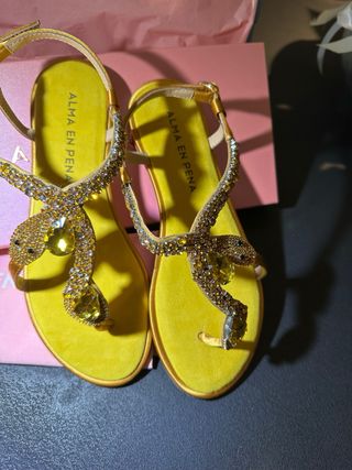 Sandali Alma en Pena 39 Oro e Giallo